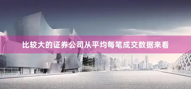 比较大的证券公司从平均每笔成交数据来看